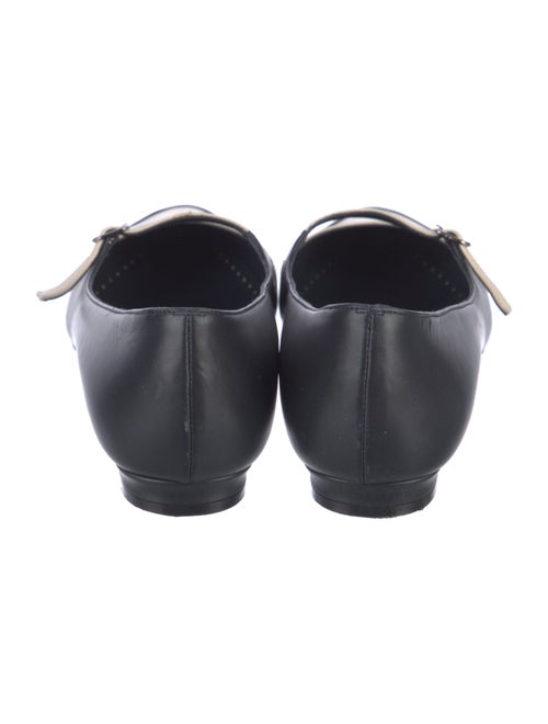 Manolo Blahnik Leather Crystal Embellishments Mary Jane Flats