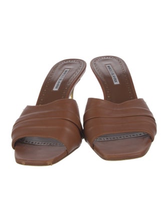 Manolo Blahnik Leather Slides