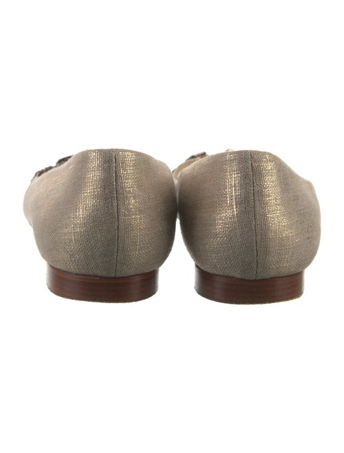 Manolo Blahnik Canvas Crystal Embellishments Flats