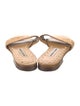Manolo Blahnik Suede Striped Slides
