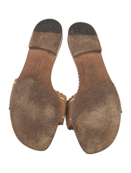 Manolo Blahnik Suede Striped Slides