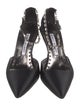 Manolo Blahnik Satin Crystal Embellishments D'Orsay Pumps