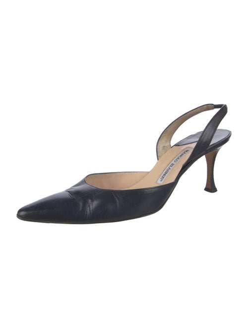 Manolo Blahnik Leather Slingback Pumps