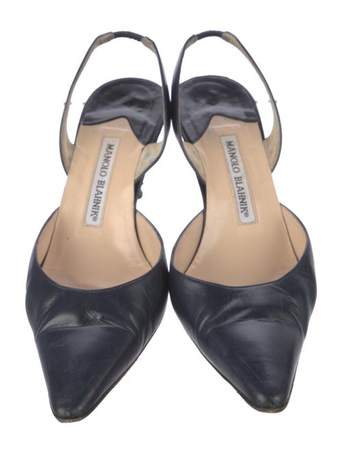 Manolo Blahnik Leather Slingback Pumps