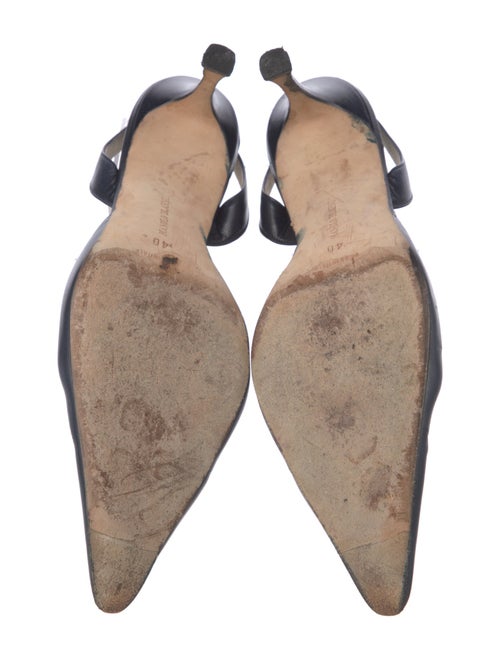 Manolo Blahnik Leather Slingback Pumps