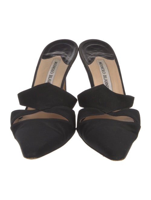 Manolo Blahnik Canvas Mules