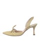 Manolo Blahnik Suede Bow Accents Slingback Pumps