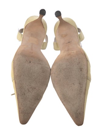 Manolo Blahnik Suede Bow Accents Slingback Pumps