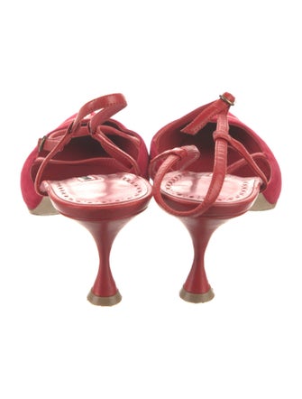 Manolo Blahnik Suede T-Strap Pumps