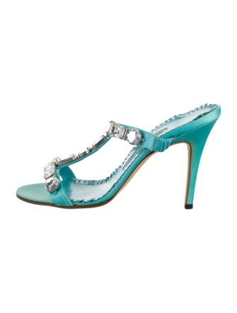 Manolo Blahnik Satin Slides