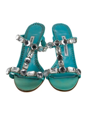 Manolo Blahnik Satin Slides