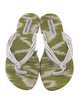 Manolo Blahnik Leather Slides