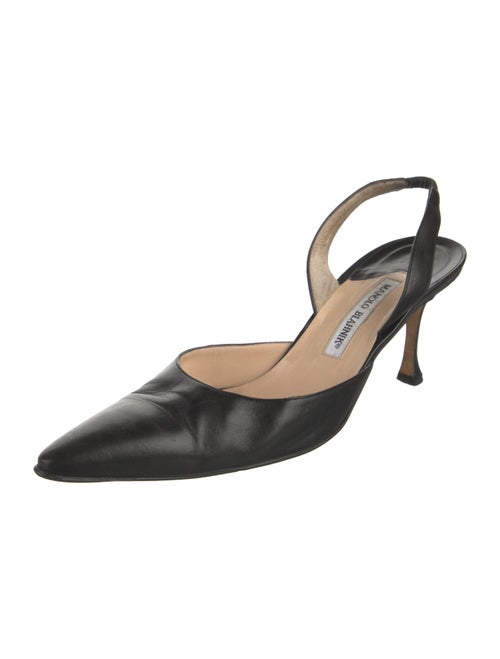 Manolo Blahnik Leather Slingback Pumps