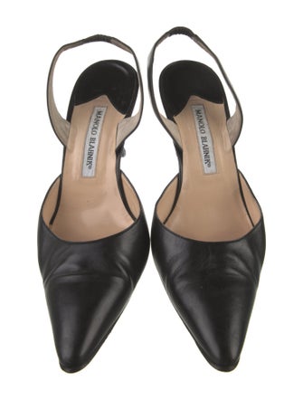 Manolo Blahnik Leather Slingback Pumps