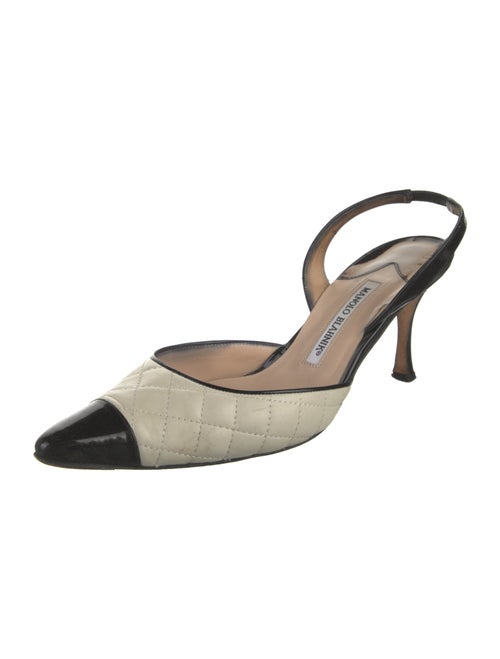 Manolo Blahnik Leather Slingback Pumps