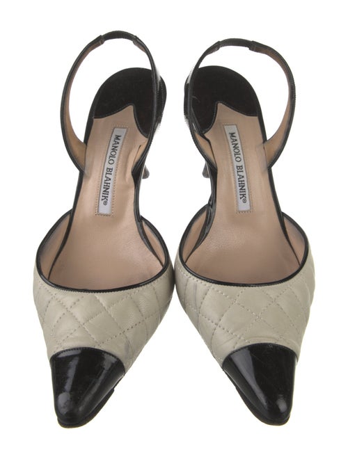 Manolo Blahnik Leather Slingback Pumps