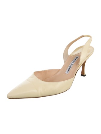 Manolo Blahnik Leather Slingback Pumps