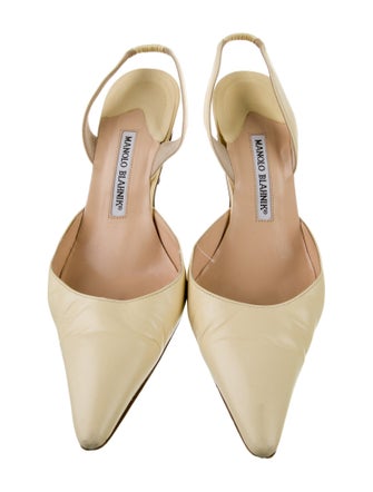 Manolo Blahnik Leather Slingback Pumps