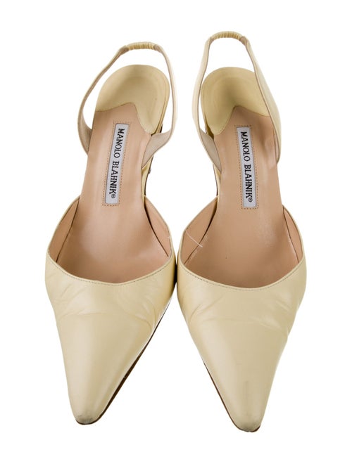Manolo Blahnik Leather Slingback Pumps
