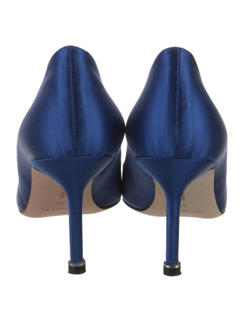 Manolo Blahnik Satin Crystal Embellishments Pumps