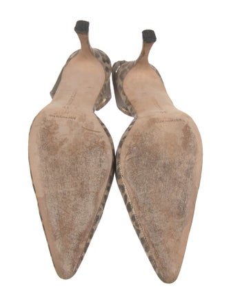 Manolo Blahnik Animal Print Slingback Pumps