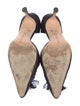 Manolo Blahnik Satin Crystal Embellishments D'Orsay Pumps