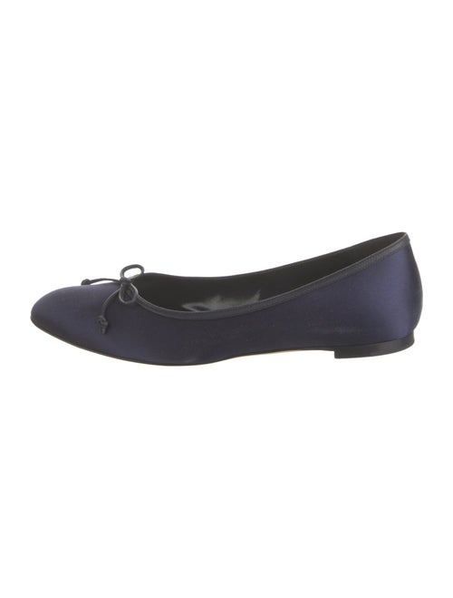 Manolo Blahnik Suede Bow Accents Ballet Flats