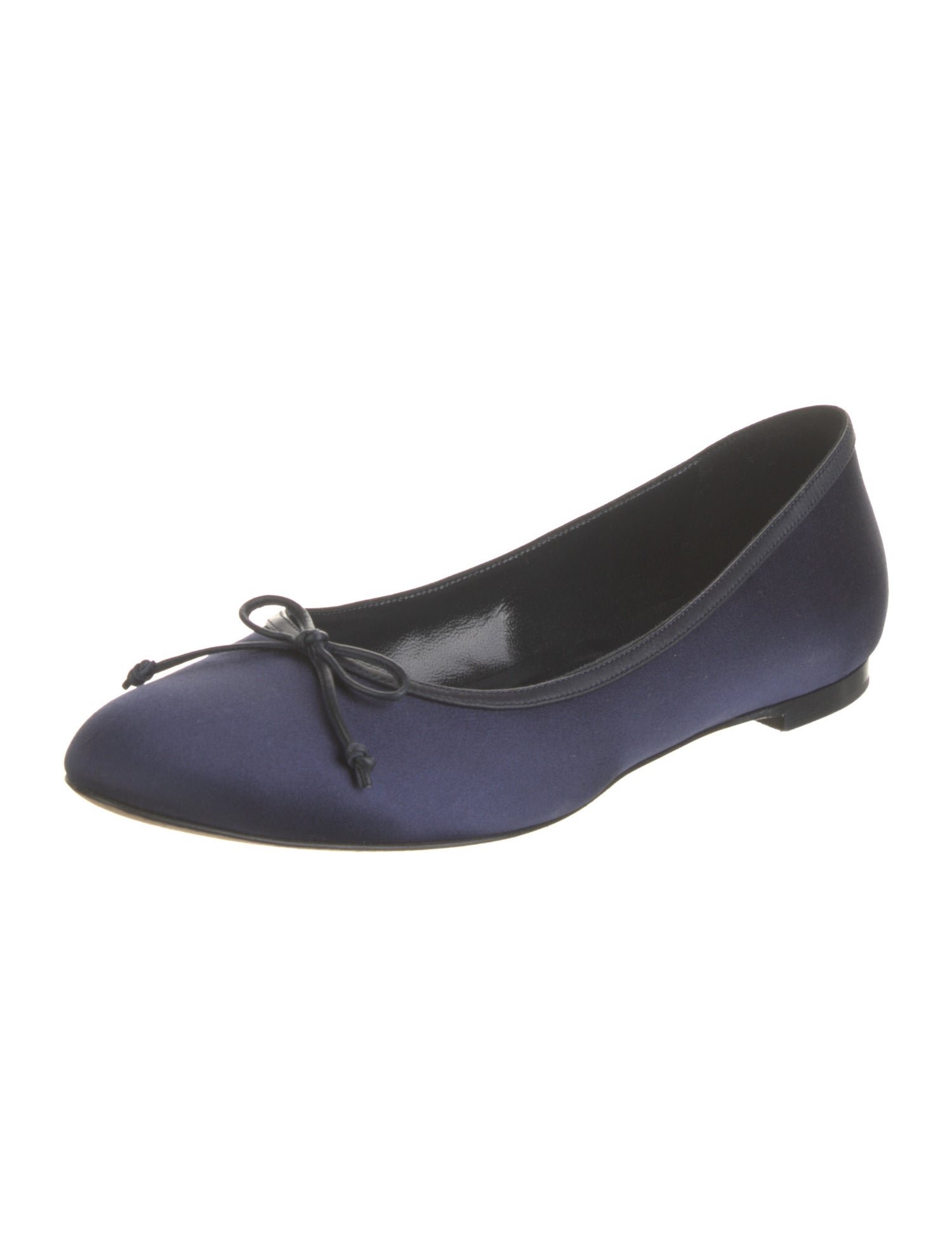 Manolo Blahnik Suede Bow Accents Ballet Flats