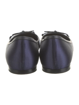 Manolo Blahnik Suede Bow Accents Ballet Flats