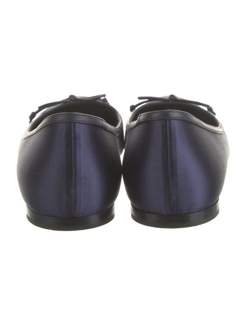 Manolo Blahnik Suede Bow Accents Ballet Flats