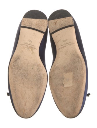 Manolo Blahnik Suede Bow Accents Ballet Flats