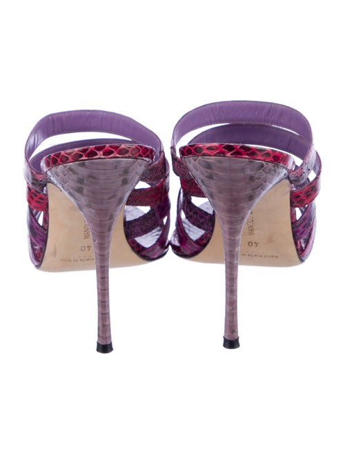 Manolo Blahnik Snakeskin Animal Print Slides
