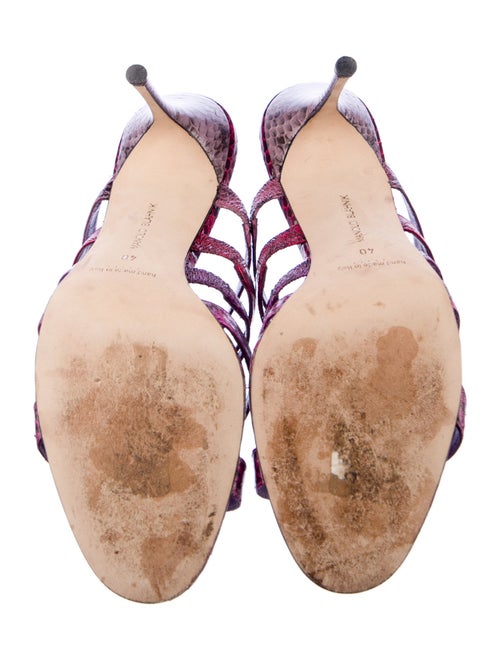 Manolo Blahnik Snakeskin Animal Print Slides