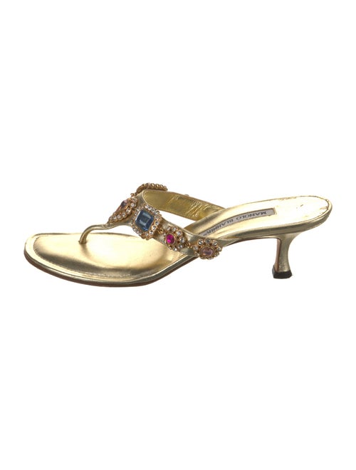 Manolo Blahnik Leather Slides