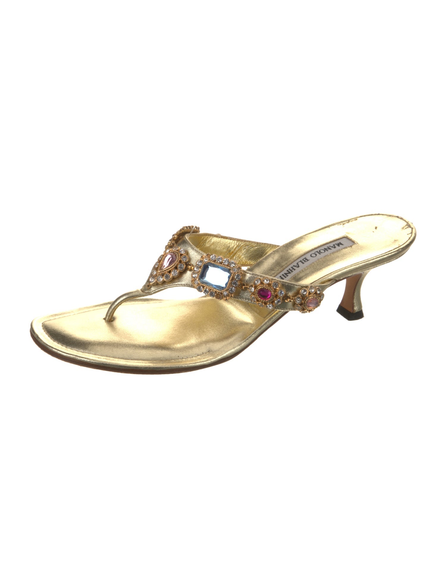 Manolo Blahnik Leather Slides