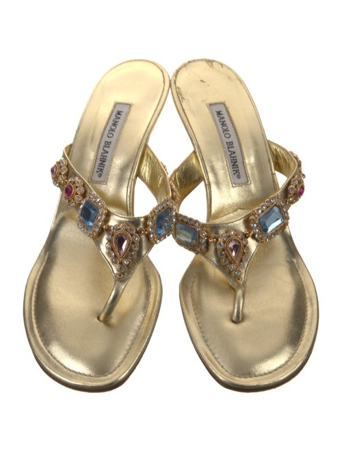 Manolo Blahnik Leather Slides