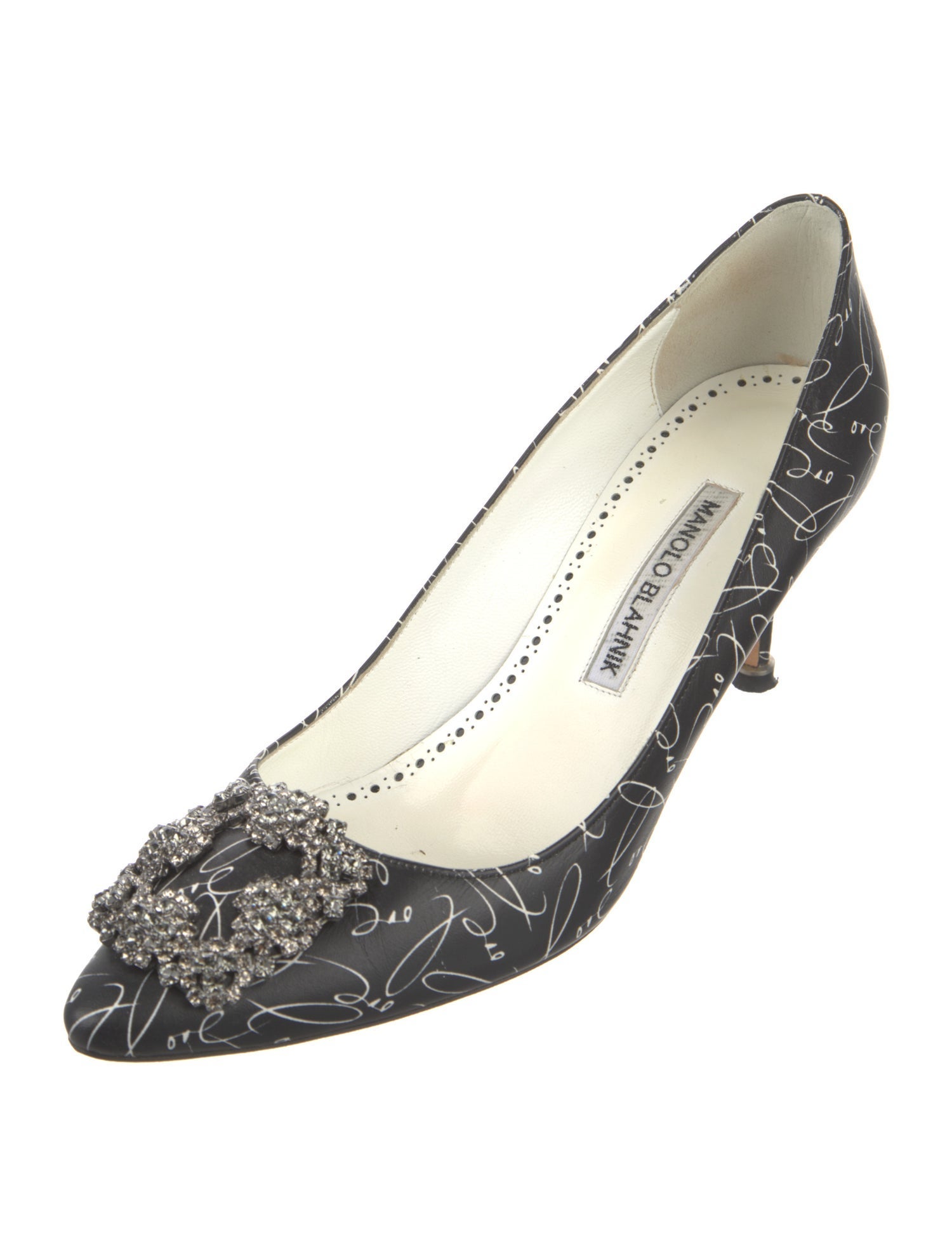 Manolo Blahnik Leather Printed Pumps
