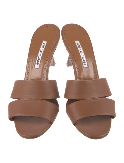 Manolo Blahnik Leather Slides