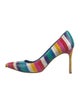 Manolo Blahnik Leather Striped Pumps
