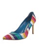 Manolo Blahnik Leather Striped Pumps