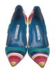 Manolo Blahnik Leather Striped Pumps