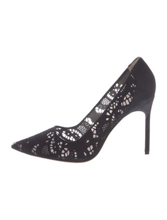 Manolo Blahnik Lace Crystal Embellishments Pumps