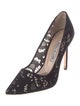 Manolo Blahnik Lace Crystal Embellishments Pumps
