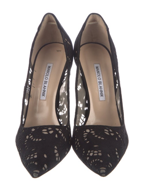 Manolo Blahnik Lace Crystal Embellishments Pumps