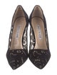 Manolo Blahnik Lace Crystal Embellishments Pumps