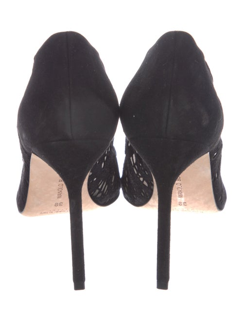 Manolo Blahnik Lace Crystal Embellishments Pumps