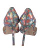 Manolo Blahnik Satin Floral Print D'Orsay Pumps