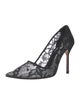 Manolo Blahnik Lace Mesh Accents Pumps