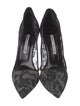 Manolo Blahnik Lace Mesh Accents Pumps