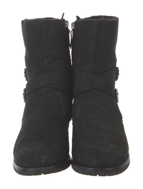 Manolo Blahnik Suede Moto Boots